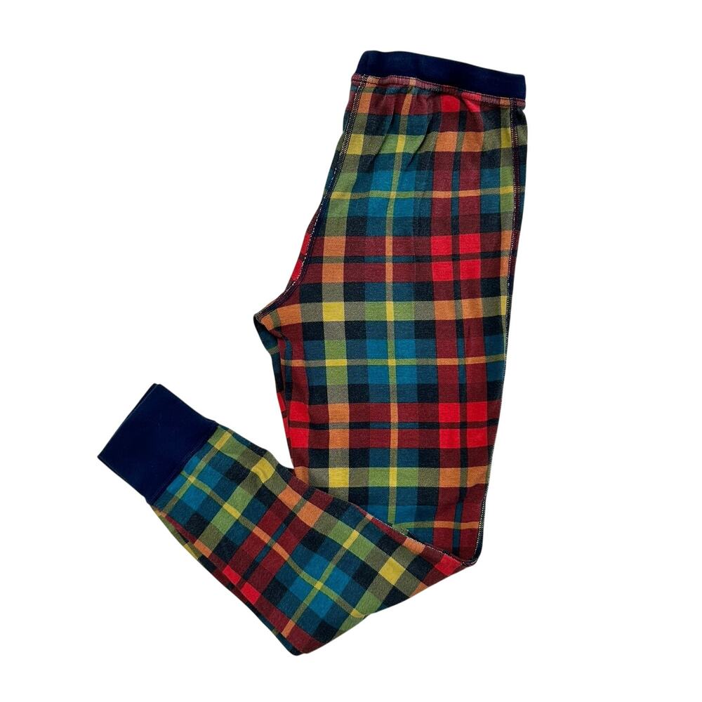 Hanna Andersson women’s long john pajama bottoms in Rainbow Plaid, size Medium